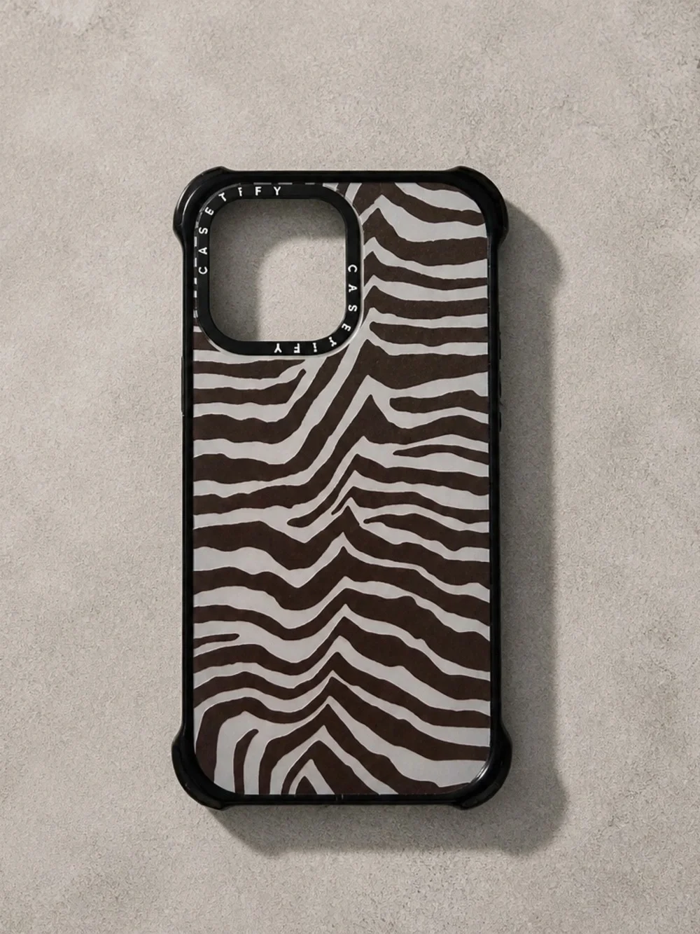 Casetify Brown & White Zebra Stripe Protective Phone Case